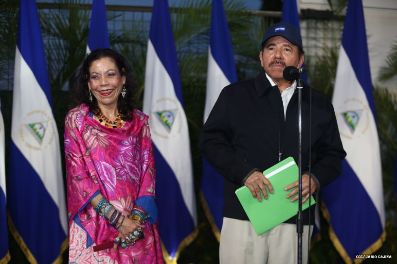 Daniel y Rosario, fórmula presidencial del Frente Sandinista y la Alianza Unida, Nicaragua Triunfa