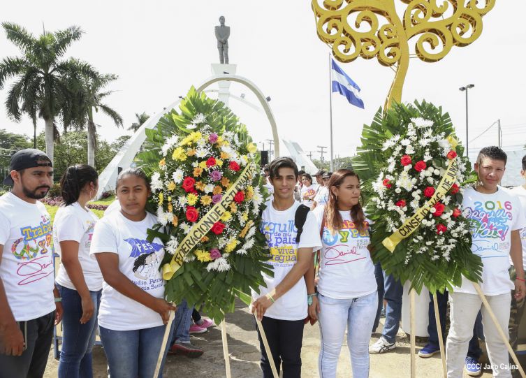 Juventud Sandinista rinde homenaje a Rigoberto López Pérez