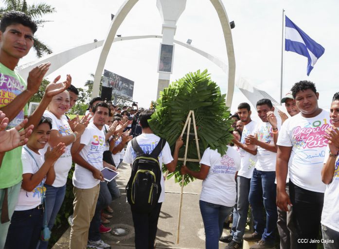 Juventud Sandinista rinde homenaje a Rigoberto López Pérez