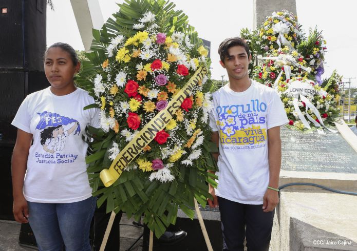 Juventud Sandinista rinde homenaje a Rigoberto López Pérez