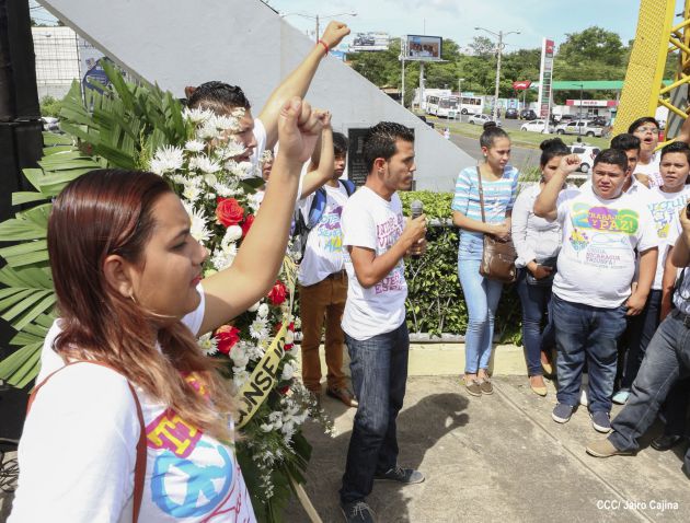 Juventud Sandinista rinde homenaje a Rigoberto López Pérez