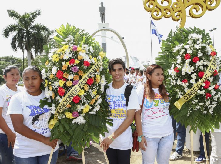 Juventud Sandinista rinde homenaje a Rigoberto López Pérez