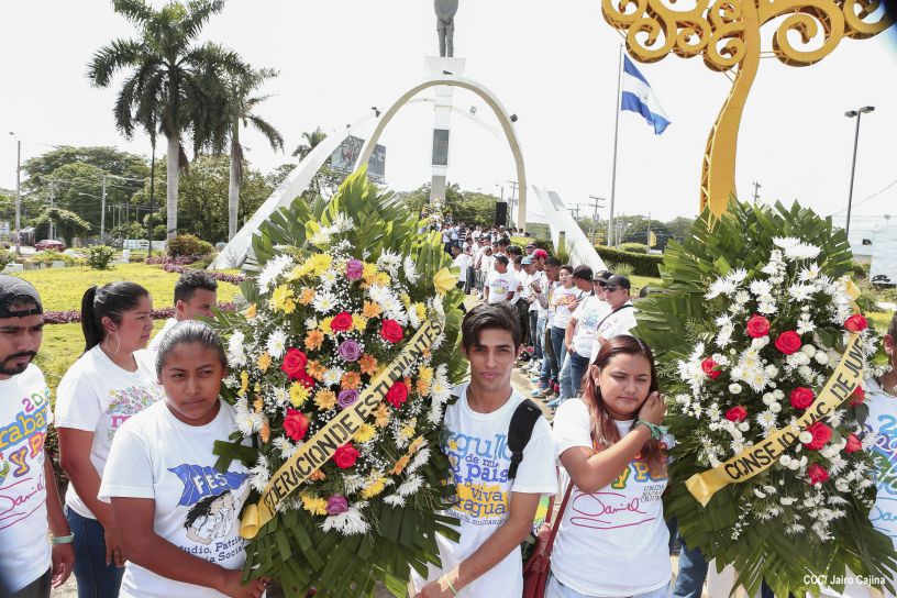 Juventud Sandinista rinde homenaje a Rigoberto López Pérez