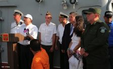 Daniel y Rosario despiden a tripulación de Buque Ruso "Moskva"