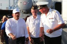 Daniel y Rosario despiden a tripulación de Buque Ruso "Moskva"