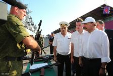 Daniel y Rosario despiden a tripulación de Buque Ruso "Moskva"