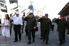 Daniel y Rosario despiden a tripulación de Buque Ruso "Moskva"