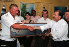 Daniel y Rosario despiden a tripulación de Buque Ruso "Moskva"