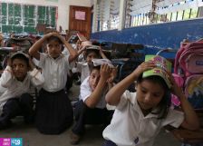 Simulacro de sismo en barrio capitalino