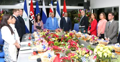 Daniel y Rosario reciben cartas credenciales de los Embajadores de la Unión Europea, Federación de Rusia y Costa Rica