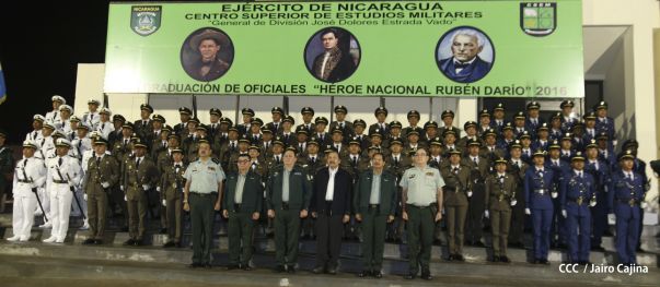 Daniel y Rosario presiden acto de graduación de cadetes del Ejército de Nicaragua