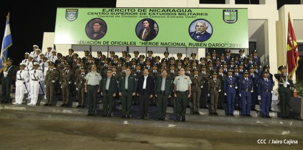 Daniel y Rosario presiden acto de graduación de cadetes del Ejército de Nicaragua