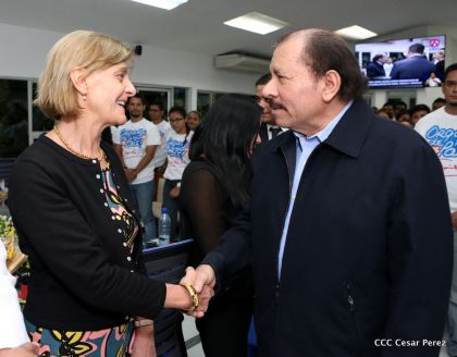 Presidente Daniel y Compañera Rosario reciben cartas credenciales de los embajadores de Corea, Francia y Uruguay