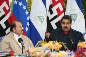 Presidente Daniel y Compañera Rosario celebran con el Presidente Maduro el 10 Aniversario de Nicaragua en el ALBA