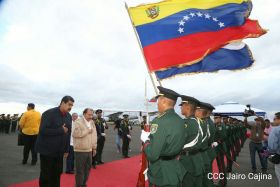 Presidente Daniel y Compañera Rosario celebran con el Presidente Maduro el 10 Aniversario de Nicaragua en el ALBA