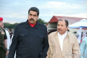 Presidente Daniel y Compañera Rosario celebran con el Presidente Maduro el 10 Aniversario de Nicaragua en el ALBA