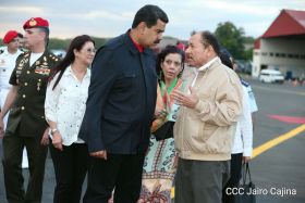 Presidente Daniel y Compañera Rosario celebran con el Presidente Maduro el 10 Aniversario de Nicaragua en el ALBA