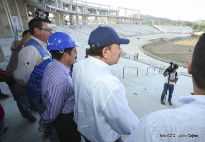 Presidente Daniel recorre obras del nuevo Estadio Nacional ”Denis Martínez" y el Polideportivo "Alexis Argüello"