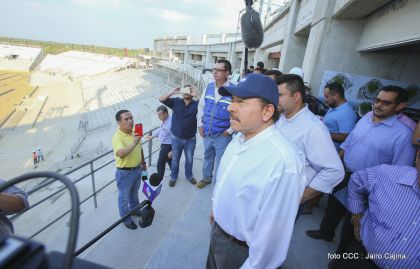 Presidente Daniel recorre obras del nuevo Estadio Nacional ”Denis Martínez" y el Polideportivo "Alexis Argüello"