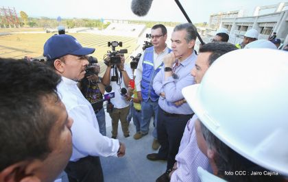 Presidente Daniel recorre obras del nuevo Estadio Nacional ”Denis Martínez" y el Polideportivo "Alexis Argüello"