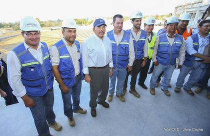 Presidente Daniel recorre obras del nuevo Estadio Nacional ”Denis Martínez" y el Polideportivo "Alexis Argüello"