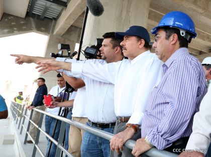 Presidente Daniel recorre obras del nuevo Estadio Nacional ”Denis Martínez" y el Polideportivo "Alexis Argüello"