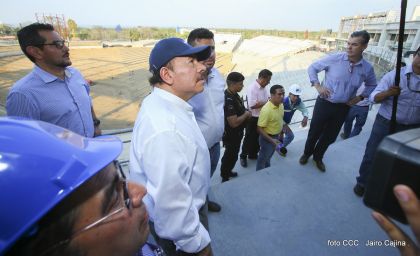 Presidente Daniel recorre obras del nuevo Estadio Nacional ”Denis Martínez" y el Polideportivo "Alexis Argüello"