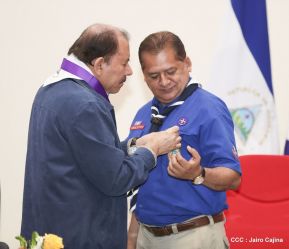 Daniel y Rosario presiden conmemoración del 100 aniversario del Movimiento Scout en Nicaragua