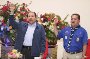 Daniel y Rosario presiden conmemoración del 100 aniversario del Movimiento Scout en Nicaragua