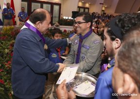 Daniel y Rosario presiden conmemoración del 100 aniversario del Movimiento Scout en Nicaragua