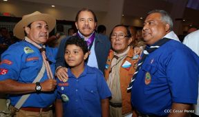 Daniel y Rosario presiden conmemoración del 100 aniversario del Movimiento Scout en Nicaragua