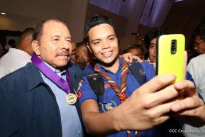 Daniel y Rosario presiden conmemoración del 100 aniversario del Movimiento Scout en Nicaragua