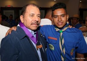 Daniel y Rosario presiden conmemoración del 100 aniversario del Movimiento Scout en Nicaragua