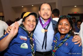 Daniel y Rosario presiden conmemoración del 100 aniversario del Movimiento Scout en Nicaragua