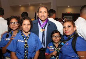 Daniel y Rosario presiden conmemoración del 100 aniversario del Movimiento Scout en Nicaragua