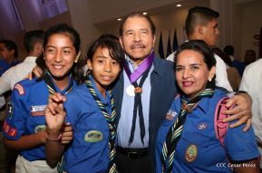 Daniel y Rosario presiden conmemoración del 100 aniversario del Movimiento Scout en Nicaragua