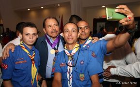 Daniel y Rosario presiden conmemoración del 100 aniversario del Movimiento Scout en Nicaragua