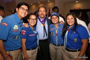Daniel y Rosario presiden conmemoración del 100 aniversario del Movimiento Scout en Nicaragua