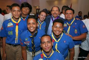 Daniel y Rosario presiden conmemoración del 100 aniversario del Movimiento Scout en Nicaragua