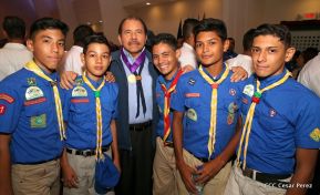 Daniel y Rosario presiden conmemoración del 100 aniversario del Movimiento Scout en Nicaragua