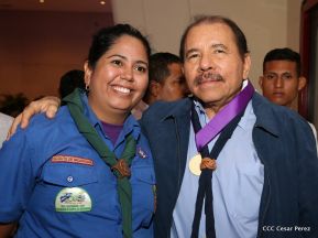 Daniel y Rosario presiden conmemoración del 100 aniversario del Movimiento Scout en Nicaragua