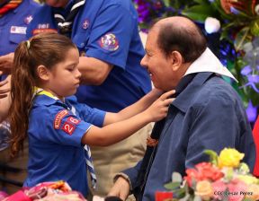Daniel y Rosario presiden conmemoración del 100 aniversario del Movimiento Scout en Nicaragua