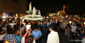 Catedral de Managua se ilumina para conmemorar centenario de la aparición de Virgen de Fátima