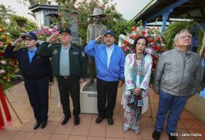 Daniel y Rosario presiden acto del 122 Aniversario del Natalicio del General Sandino