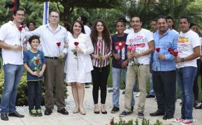 Daniel y Rosario en acto central del natalicio del Comandante Carlos Fonseca Amador
