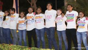 Daniel y Rosario en acto central del natalicio del Comandante Carlos Fonseca Amador