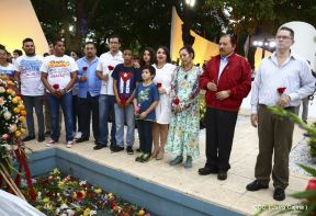 Daniel y Rosario en acto central del natalicio del Comandante Carlos Fonseca Amador