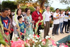 Daniel y Rosario en acto central del natalicio del Comandante Carlos Fonseca Amador