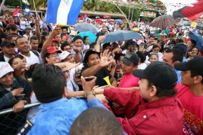 Daniel y Rosario junto al pueblo celebran 38 años del Repliegue a Masaya