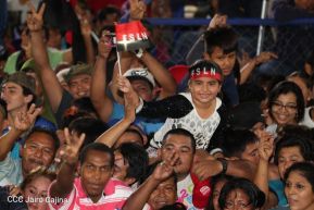 Daniel y Rosario junto al pueblo celebran 38 años del Repliegue a Masaya
